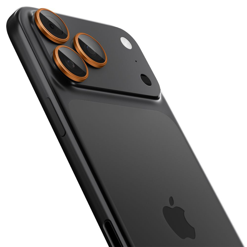 Beskyttelsesfilm til bagsidekameraet Spigen GlastR EZ FIT Optik Pro til Apple iPhone 17 Pro Max / 17 Pro, Hærdet glas, Sæt med 2 stykker, Orange