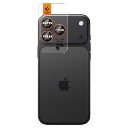 Beskyttelsesfilm til bagsidekameraet Spigen GlastR EZ FIT Optik Pro til Apple iPhone 17 Pro Max / 17 Pro, Hærdet glas, Sæt med 2 stykker, Orange
