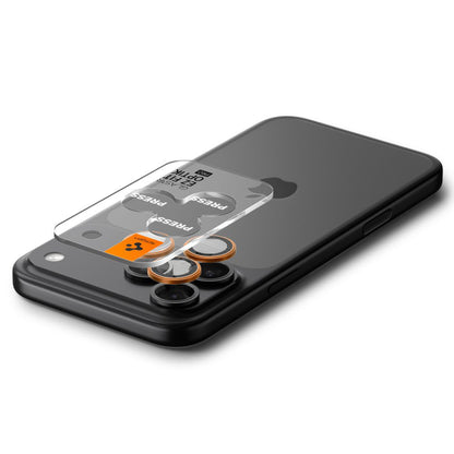 Beskyttelsesfilm til bagsidekameraet Spigen GlastR EZ FIT Optik Pro til Apple iPhone 17 Pro Max / 17 Pro, Hærdet glas, Sæt med 2 stykker, Orange