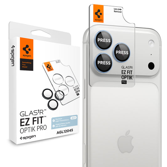 Beskyttelsesfilm til bagkamera Spigen GlastR EZ FIT Optik Pro til Apple iPhone 18 Pro / 18 Pro Max, hærdet glas, sæt med 2 stk., blå AGL12045