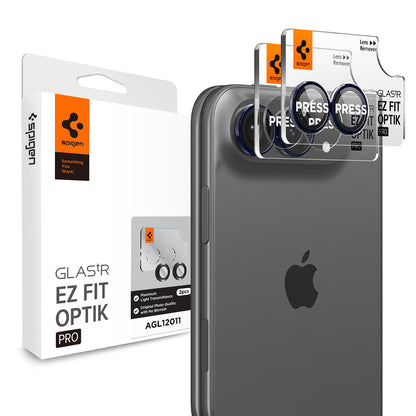 Beskyttelsesfilm til bagkamera Spigen GlastR EZ FIT Optik Pro til Apple iPhone Duo, hærdet glas, sæt med 2 stk., marineblå AGL12011