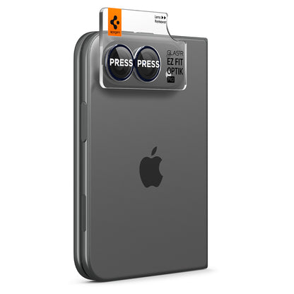 Beskyttelsesfilm til bagkamera Spigen GlastR EZ FIT Optik Pro til Apple iPhone Duo, hærdet glas, sæt med 2 stk., marineblå AGL12011