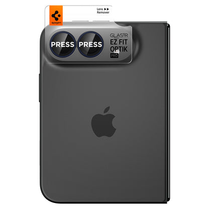 Beskyttelsesfilm til bagkamera Spigen GlastR EZ FIT Optik Pro til Apple iPhone Duo, hærdet glas, sæt med 2 stk., marineblå AGL12011