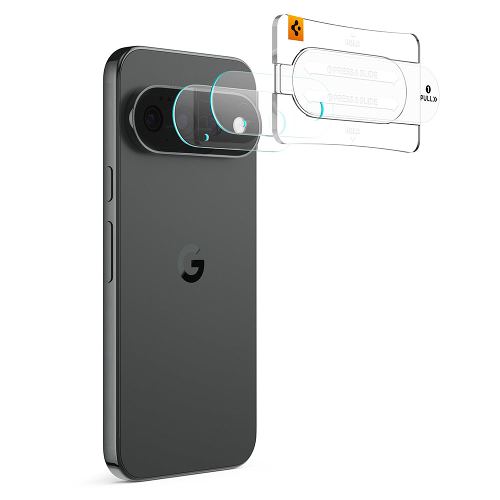 Beskyttelsesfilm til bagkamera Spigen GlastR EZ FIT Optik Pro til Google Pixel 11 Pro, hærdet glas, sæt med 2 stk., sort AGL11484