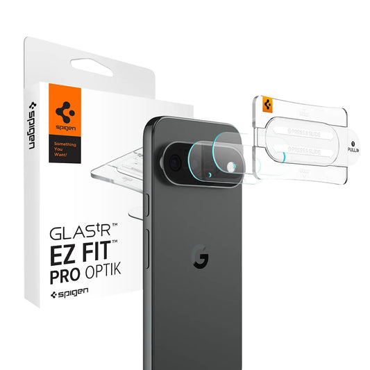 Bagkamera beskyttelsesfilm Spigen GlastR EZ FIT Optik Pro til Google Pixel 11 Pro XL, hærdet glas, sæt med 2 stk., sort AGL11489