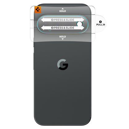 Beskyttelsesfilm til bagkamera Spigen GlastR EZ FIT Optik Pro til Google Pixel 11, hærdet glas, sæt med 2 stk., sort AGL11479