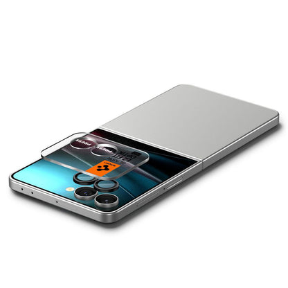 Beskyttelsesfilm til bagkameraet Spigen GlastR EZ FIT Optik Pro HD til Samsung Galaxy Z Flip7 F766, Hærdet glas, Sæt med 2 stykker, Sort AGL09587