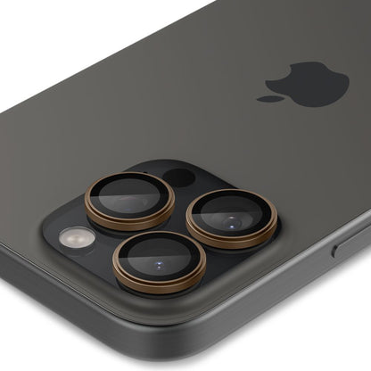 Bagsidekamera beskyttelsesfilm Spigen GlastR EZ FIT Optik Pro til Apple iPhone 16 Pro, Hærdet Glas, Sæt med 2 stykker, Bronze AGL08862