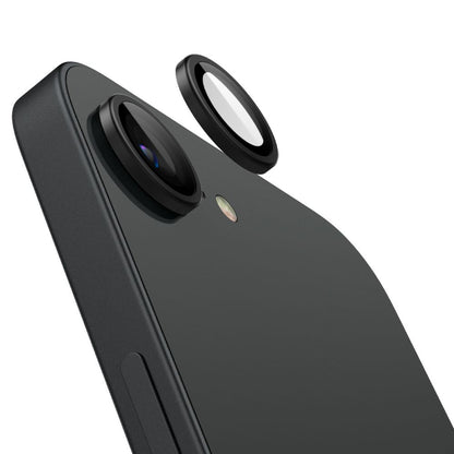 Bagsidekamera beskyttelsesfilm Spigen GlastR EZ FIT Optik Pro til Apple iPhone 17e / 16e, Hærdet Glas, Sæt med 2 stykker, Sort AGL09279