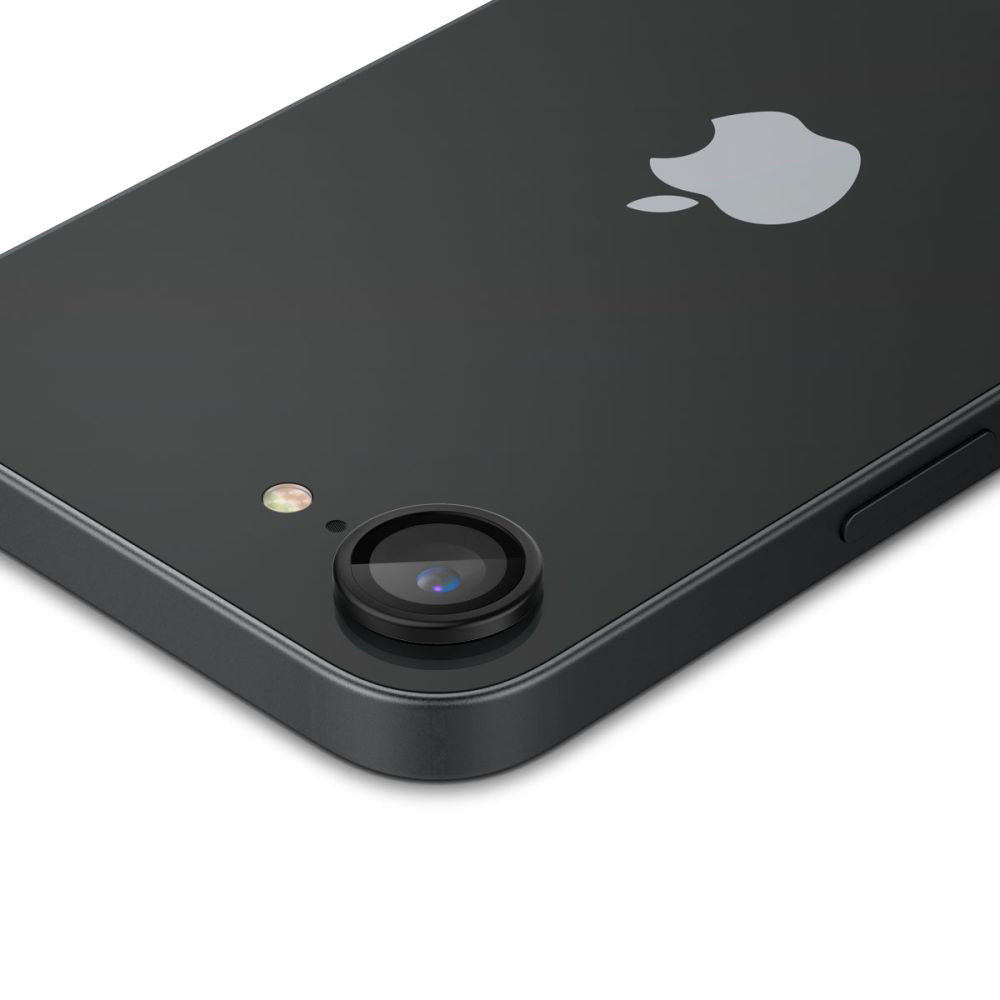 Bagsidekamera beskyttelsesfilm Spigen GlastR EZ FIT Optik Pro til Apple iPhone 17e / 16e, Hærdet Glas, Sæt med 2 stykker, Sort AGL09279