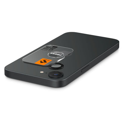 Bagsidekamera beskyttelsesfilm Spigen GlastR EZ FIT Optik Pro til Apple iPhone 17e / 16e, Hærdet Glas, Sæt med 2 stykker, Sort AGL09279