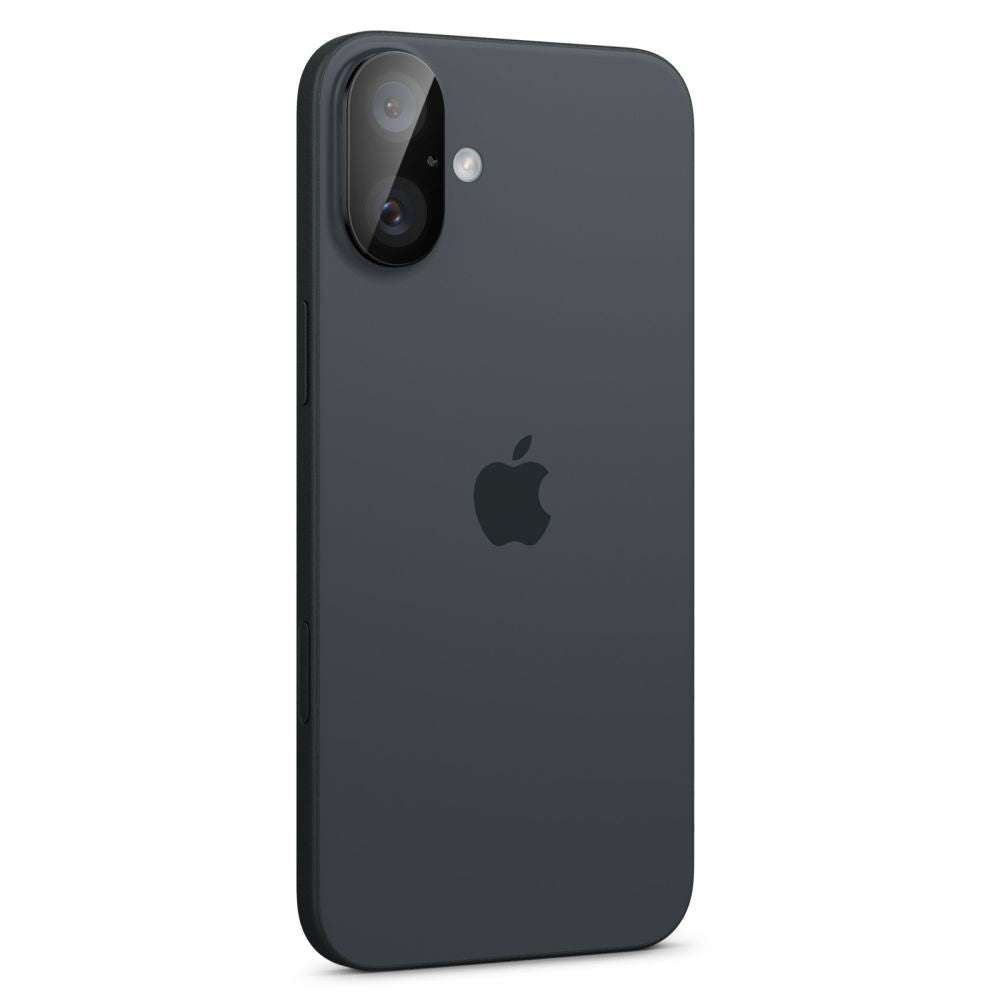 Beskyttelsesfilm til bagsidekameraet Spigen GlastR Optik til Apple iPhone 16 Plus / 16, Hærdet glas, Sæt med 2 stykker, Sort AGL07922