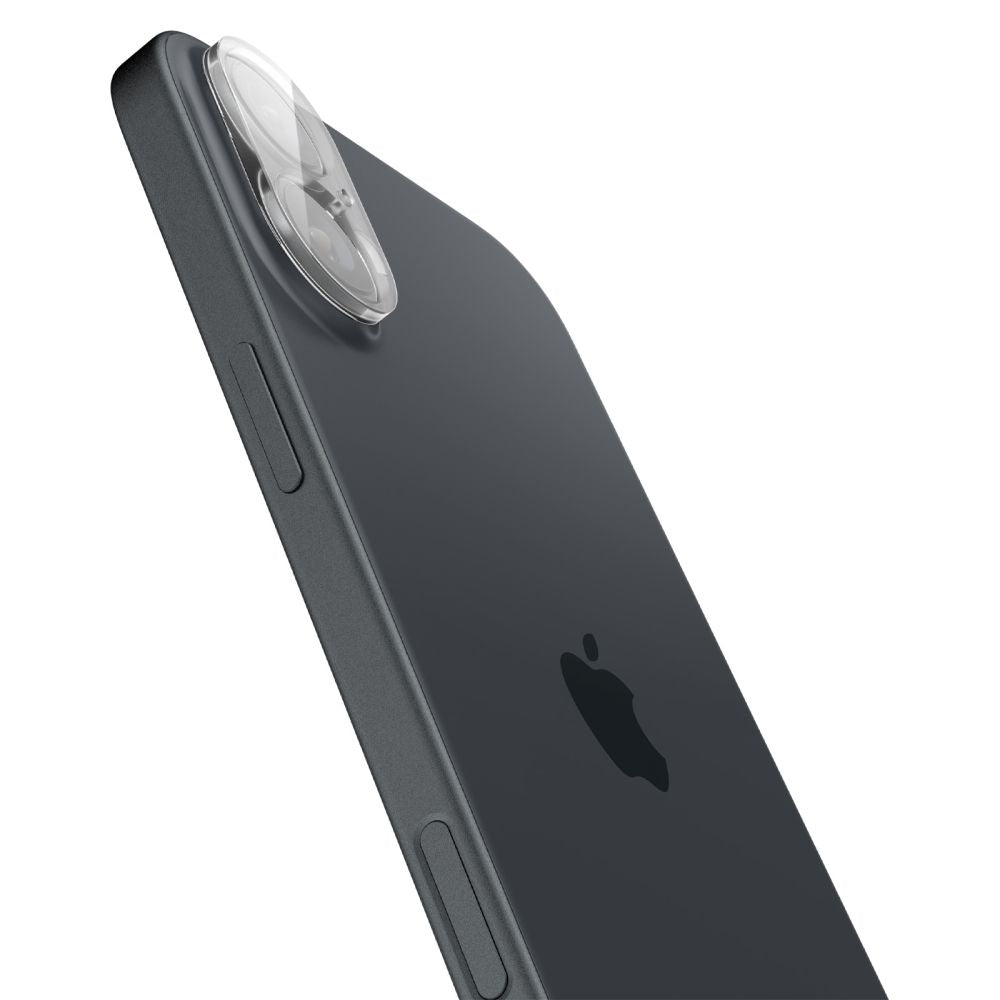 Beskyttelsesfilm til bagkamera Spigen GlastR Optik til Apple iPhone 16 Plus / 16, hærdet glas, sæt med 2 stk., gennemsigtig AGL07923