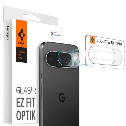 Beskyttelsesfilm til bagkamera Spigen GlastR Optik til Google Pixel 10 Pro, hærdet glas, sæt med 2 stk., gennemsigtig AGL09662