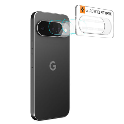 Beskyttelsesfilm til bagkamera Spigen GlastR Optik til Google Pixel 10, hærdet glas, sæt med 2 stk., gennemsigtig AGL09661