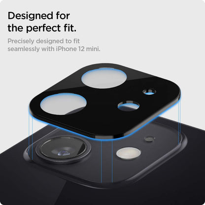 Techsuit bagkamera beskyttelsesfilm til Apple iPhone 12, hærdet glas, sort