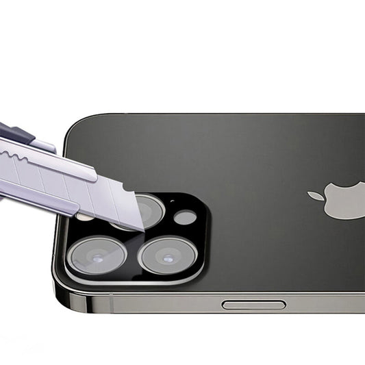 Techsuit bagkamera beskyttelsesfilm til Apple iPhone 13 Pro Max / 13 Pro, hærdet glas, sort