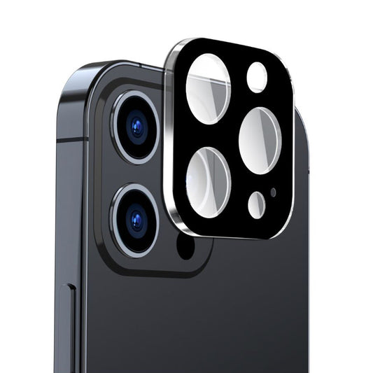 Techsuit bagkamera beskyttelsesfilm til Apple iPhone 15 Pro Max / 15 Pro, hærdet glas, sort