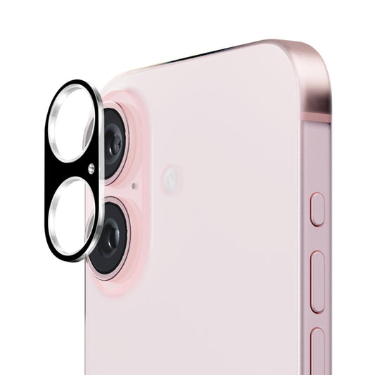 Techsuit bagkamera beskyttelsesfilm til Apple iPhone 16 Plus / 16, hærdet glas, sort