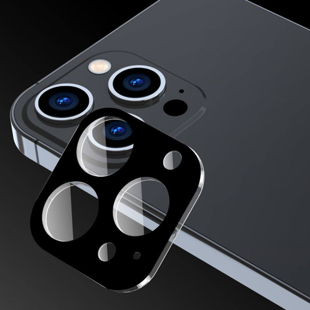 Techsuit bagkamera beskyttelsesfilm til Apple iPhone 16 Plus / 16, hærdet glas, sort