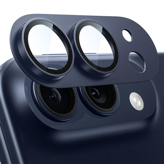Techsuit beskyttelsesglas til bagkamera til Apple iPhone Duo, hærdet glas, marineblå