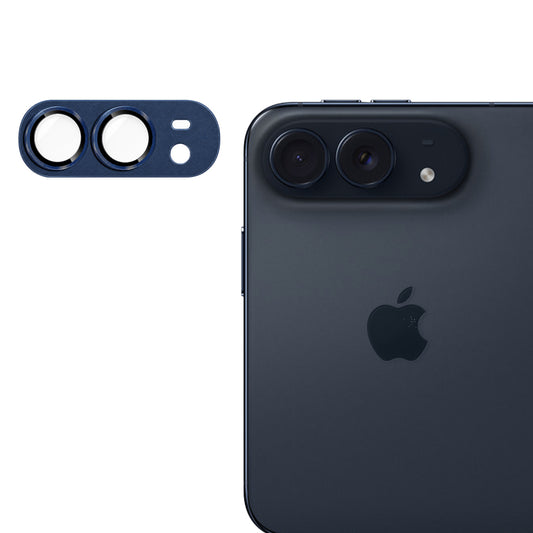 Techsuit beskyttelsesglas til bagkamera til Apple iPhone Duo, hærdet glas, marineblå