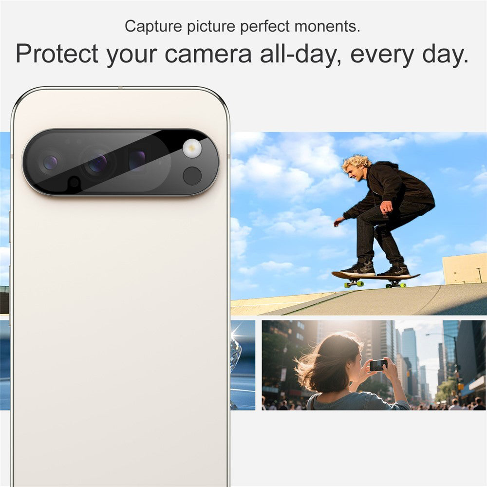 Beskyttelsesfilm til bagkamera Techsuit til Google Pixel 10a, Hærdet glas, Sort