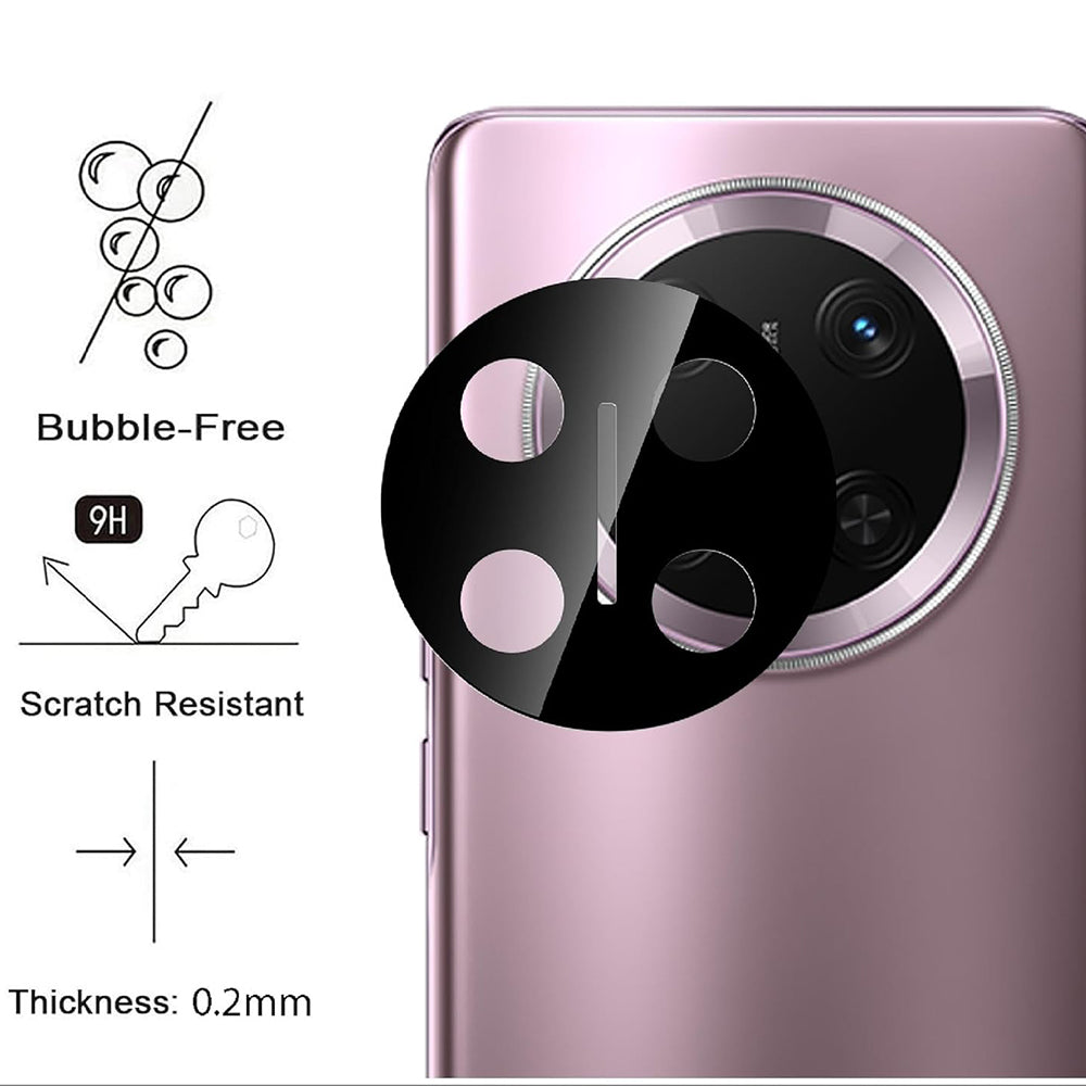 Techsuit beskyttelsesfilm til bagkamera til Honor X9c / Magic7 Lite, hærdet glas, sort