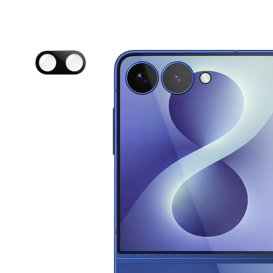 Techsuit bagkamera beskyttelsesfilm til Samsung Galaxy Z Flip8 F776, hærdet glas, sort