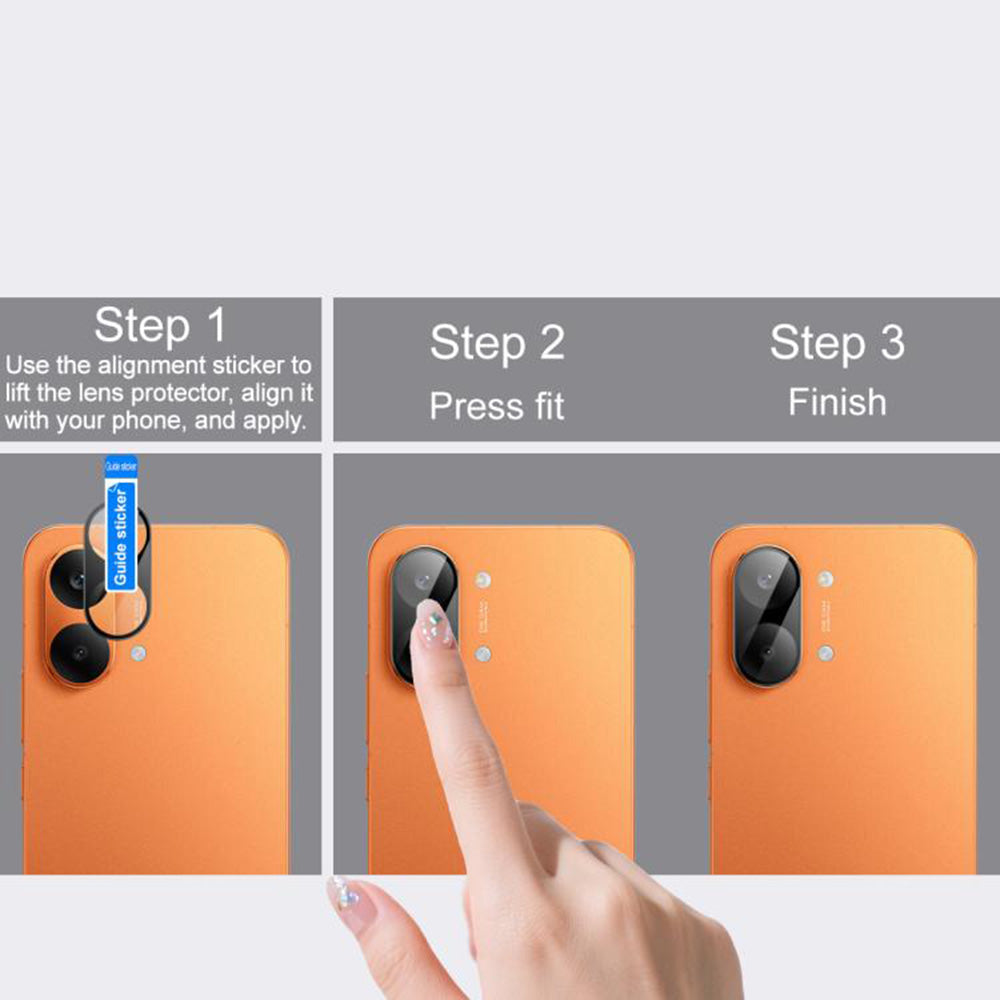 Beskyttelsesfilm til bagkamera Techsuit til Xiaomi Poco X8 Pro Max, Hærdet Glas, Sort