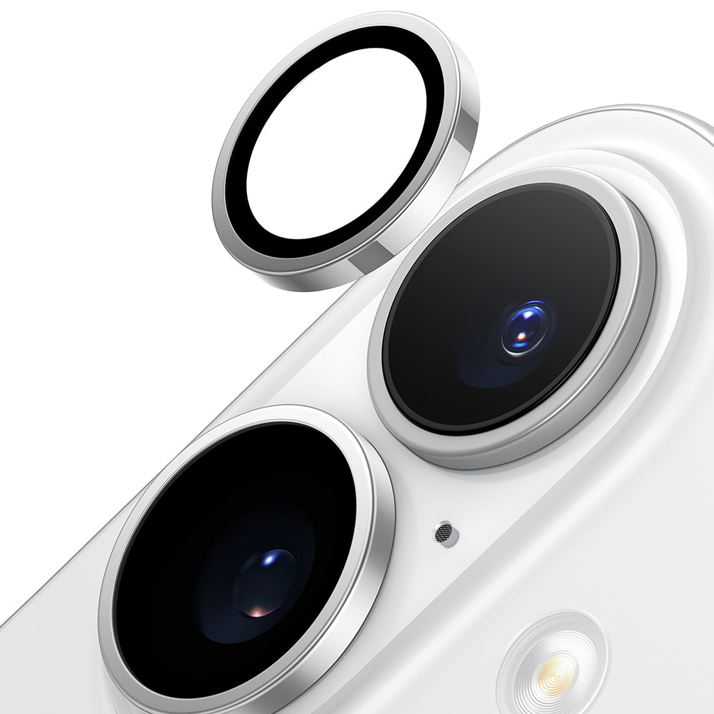 Beskyttelsesfilm til bagkameraet Torras Lensguard til Apple iPhone 16 Plus / 16, Hærdet glas, Metallisk Grå