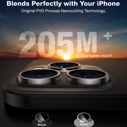 Torras Lensguard bagkamera beskyttelsesfilm til Apple iPhone 16 Pro Max / 16 Pro, hærdet glas, sort