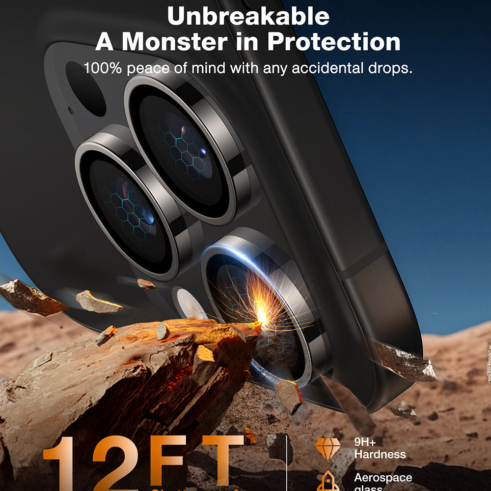 Torras Lensguard bagkamera beskyttelsesfilm til Apple iPhone 16 Pro Max / 16 Pro, hærdet glas, sort
