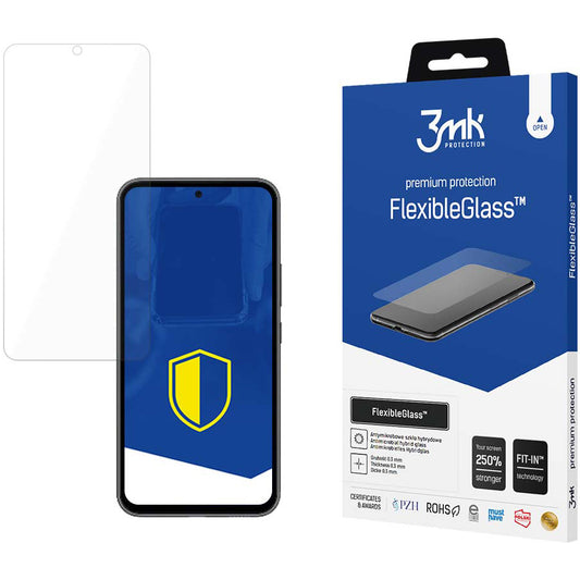 Skærmbeskyttelsesfilm 3MK FlexibleGlass til Samsung Galaxy A54 A546, Fleksibelt Glas, Fuldklæbende