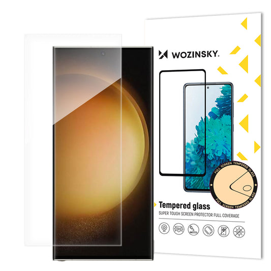WZK Skærmbeskytter til Samsung Galaxy S24 Ultra S928, glasbeskyttet, fuld limning, gennemsigtig