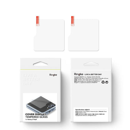 Beskyttelsesfilm til ydre skærm Ringke Cover Display til Samsung Galaxy Z Flip6 F741, Hærdet glas, AB Ultra Glue, Sæt med 2 stykker