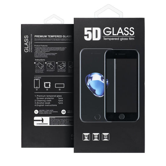OEM skærmbeskytter til Samsung Galaxy S25+ S936, hærdet glas, fuld lim, 5D, sort