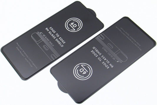 OEM skærmbeskyttelsesfilm til Apple iPhone 17e / 16e / 14 / 13 Pro, hærdet glas, fuld lim, sæt med 10 stk., 6D, sort