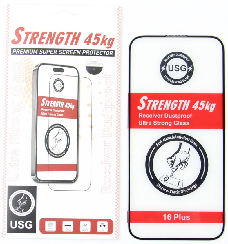 OEM Ultra Strong 45KG Screen Protector for Samsung Galaxy A54 A546, Tempered Glass, Full Glue, 2.5D, Black