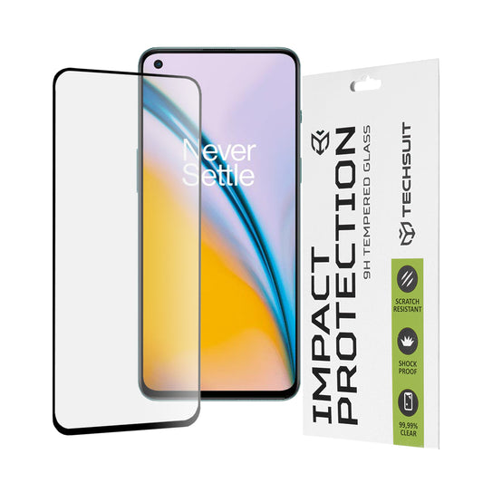 Techsuit Skærmbeskytter til OnePlus Nord 2T / Nord CE 5G / Nord 2 5G, Hærdet Glas, Fuld Lim, 111D, Sort