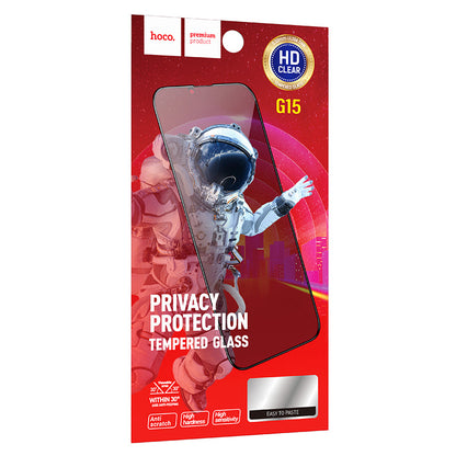 Beskyttelsesfilm til skærm Privacy HOCO G15 til Apple iPhone 12 Pro Max, Hærdet Glas, Fuldklæbende, 5D