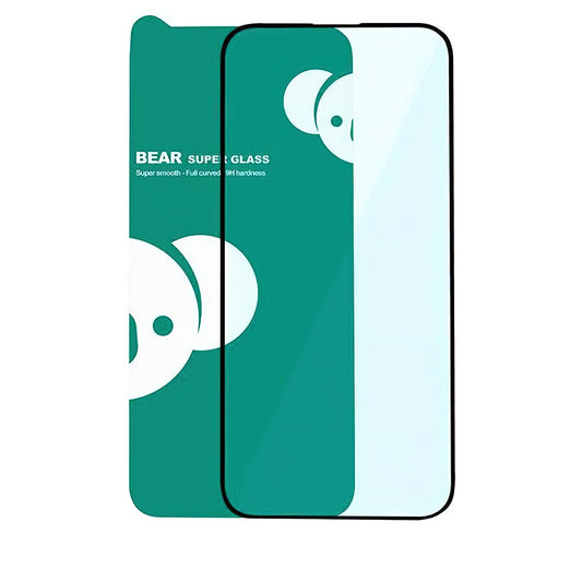 Bear Super Hard Skærmbeskyttelse til Apple iPhone 17, Hærdet Glas, Fuld Lim, 3D, Sort