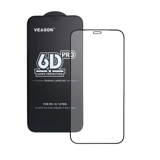 Veason PRO skærmbeskytter til Apple iPhone 17 Air, hærdet glas, fuld lim, 6D, sort