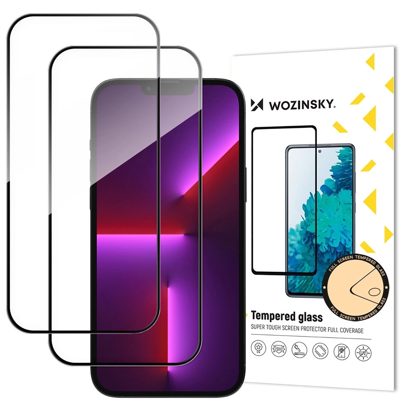 WZK Skærmbeskytter til Apple iPhone 17 Pro Max, Hærdet Glas, Fuld Lim, Sæt med 2 stk., Sort