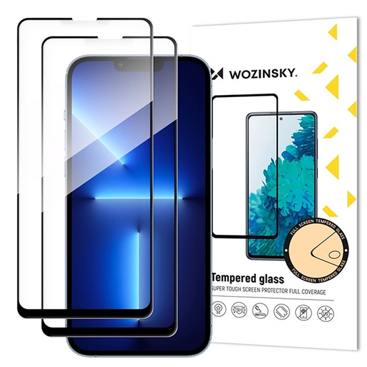 WZK Skærmbeskytter til Samsung Galaxy S25 FE, Hærdet Glas, Fuld Lim, Sæt med 2 stk., Sort