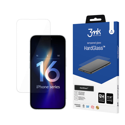 Skærmbeskytter 3MK HardGlass 2 til Apple iPhone 16 Pro Max, Sikkerhedsglas, Full Glue