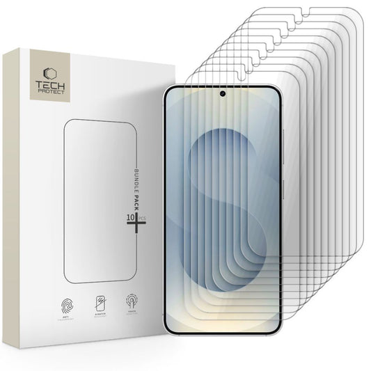Skærmbeskyttelsesfilm Tech-Protect til Samsung Galaxy S25 S931 / S24 S921, Hærdet Glas, Fuldklæbende, Sæt med 10 stykker