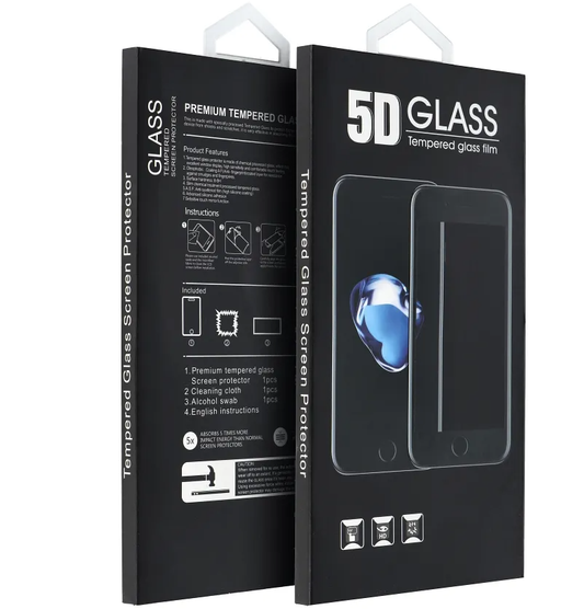 OEM skærmbeskytter til Xiaomi Redmi Note 15 Pro 4G / Note 15 Pro 5G, hærdet glas, fuld lim, 5D, sort