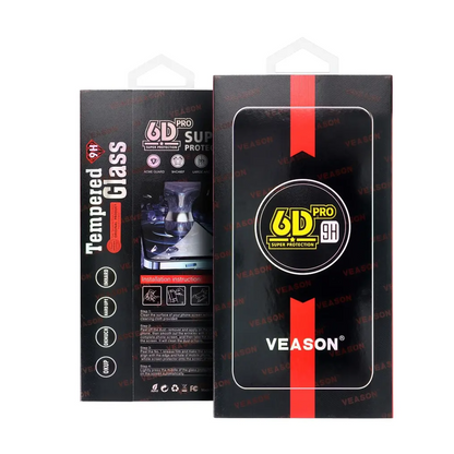 Veason PRO Skærmbeskyttelsesfilm til Apple iPhone 17 / 16 Pro, Hærdet Glas, Fuld Lim, 6D, Sort