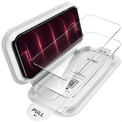 Tech-Protect OneTouch Skærmbeskytter til Apple iPhone 18 Pro / 17 Pro, Hærdet Glas, Fuld Lim, Sæt med 2 stk., Transparent
